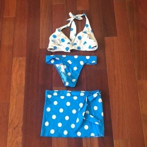 Caro Cuore bikini 👙 blue & white polka dots